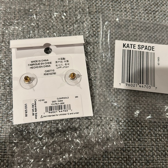 KATE SPADE You're A Gem Pave Halo Gold Stud Earrings - Picture 6 of 6